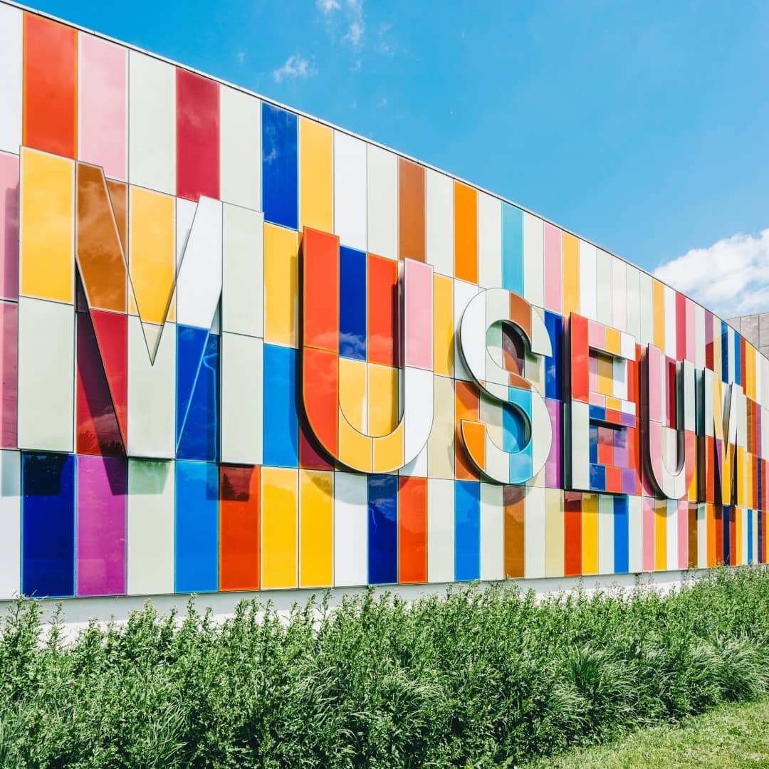 big image of colorful sign saying museum